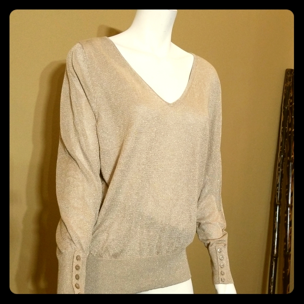 NWT Gold glimmer sweater